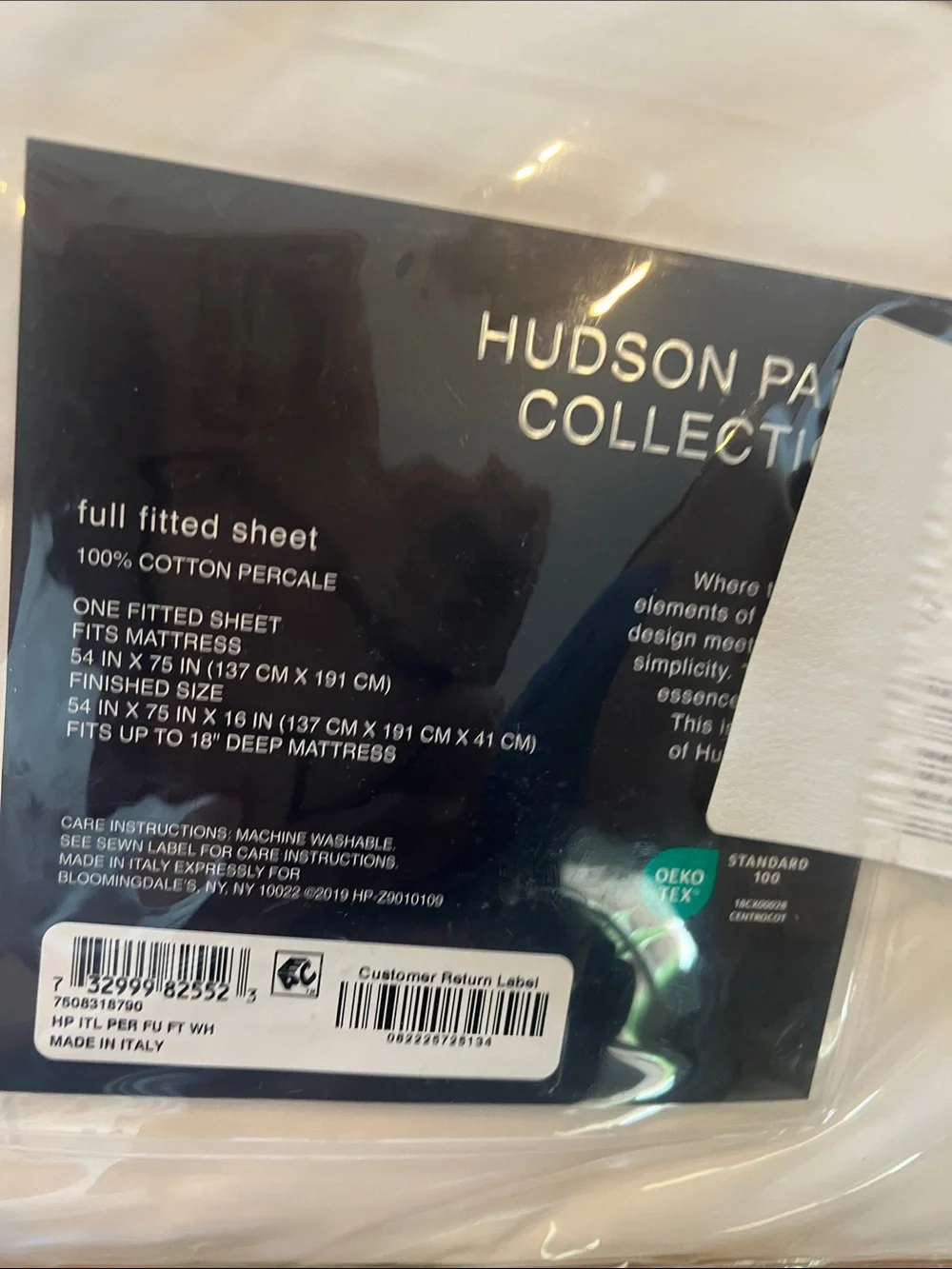 Hudson Park Collection FULL FITTED SHEET NWT
